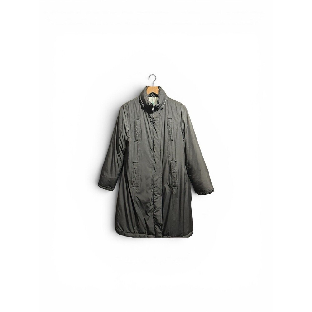 Y2K Gap Down Puffer Coat Womens Small Black Mid Length Coat